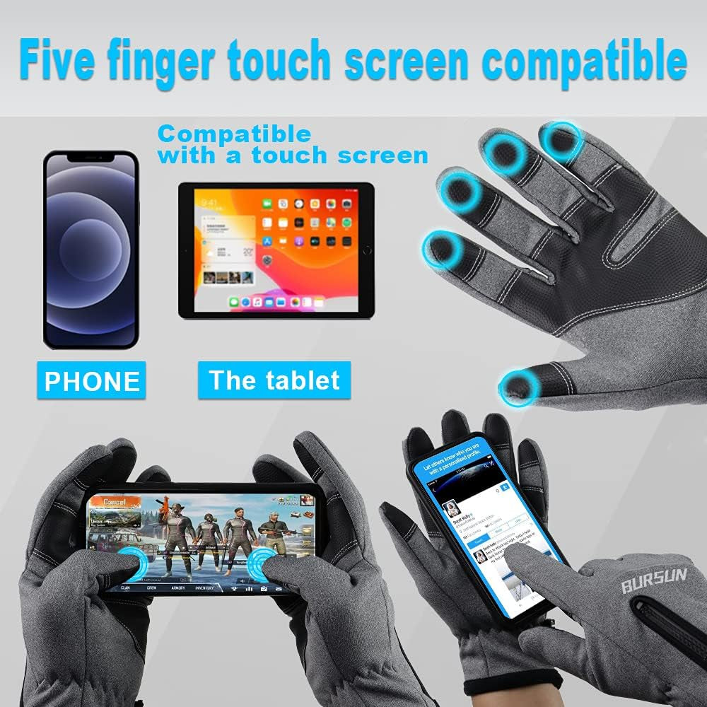 Winter Gloves, Windproof Waterproof Warm Touchscreen Gloves Men Women, Outdoor Winter Thermal Gloves