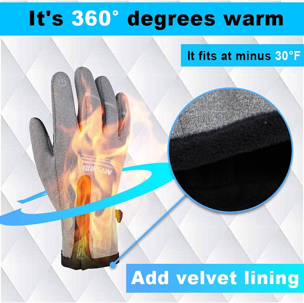 Winter Gloves, Windproof Waterproof Warm Touchscreen Gloves Men Women, Outdoor Winter Thermal Gloves